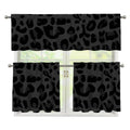 Black Leopard Print 3 Piece Kitchen Curtains