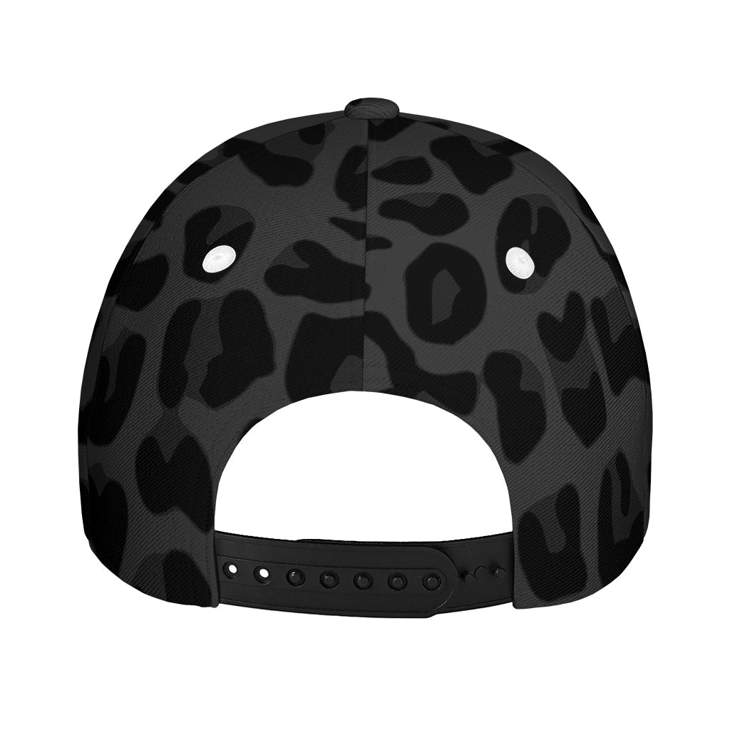 Black Leopard Print Baseball Cap