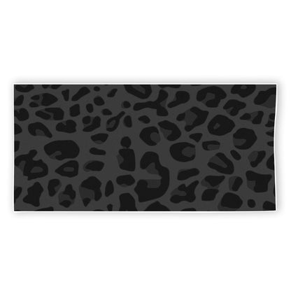 Black Leopard Print Beach Towel