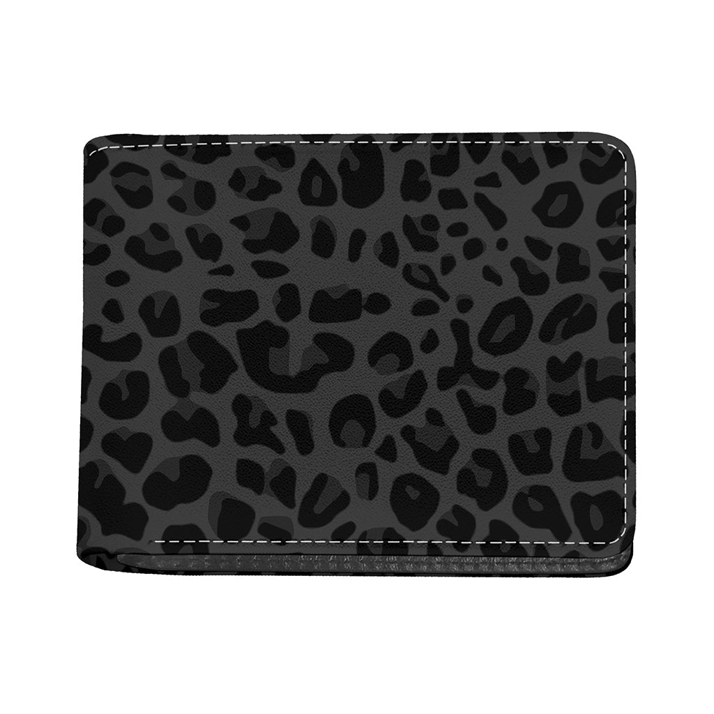 Black Leopard Print Bifold Wallet