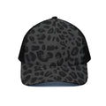 Black Leopard Print Black Mesh Trucker Hat