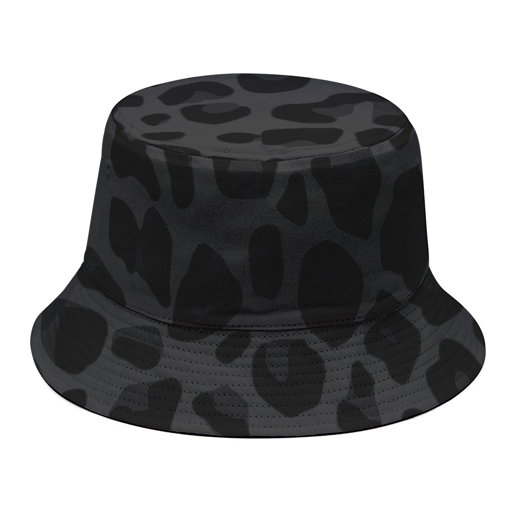 Black Leopard Print Bucket Hat