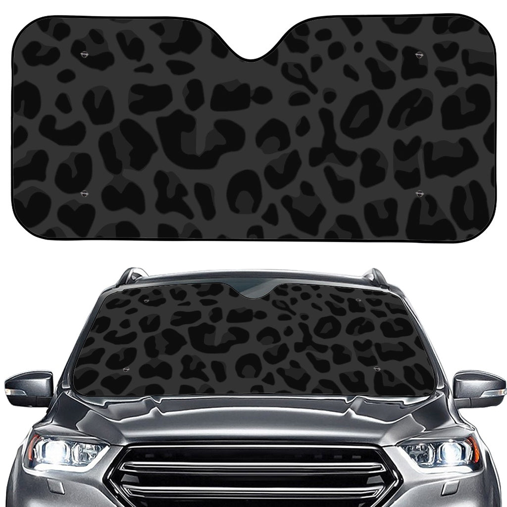 Black Leopard Print Car Windshield Sun Shade