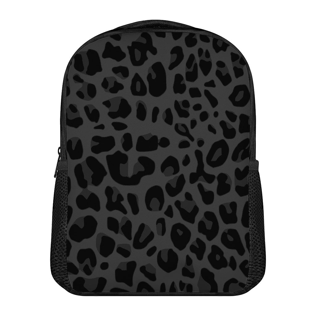 Black Leopard Print Casual Backpack