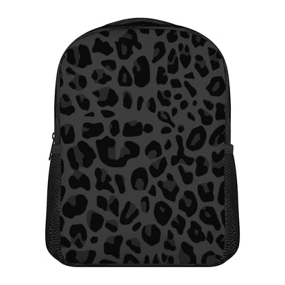 Black Leopard Print Casual Backpack