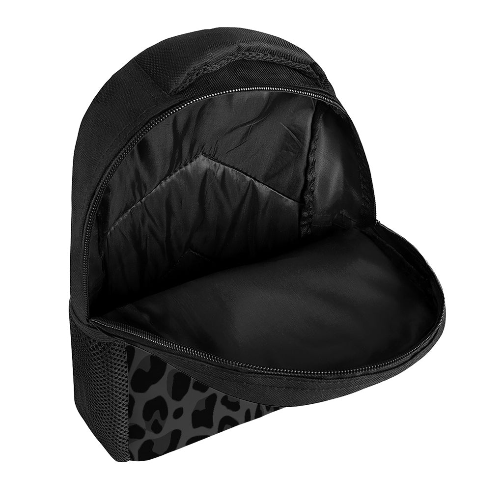 Black Leopard Print Casual Backpack