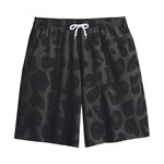 Black Leopard Print Cotton Shorts