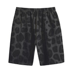 Black Leopard Print Cotton Shorts