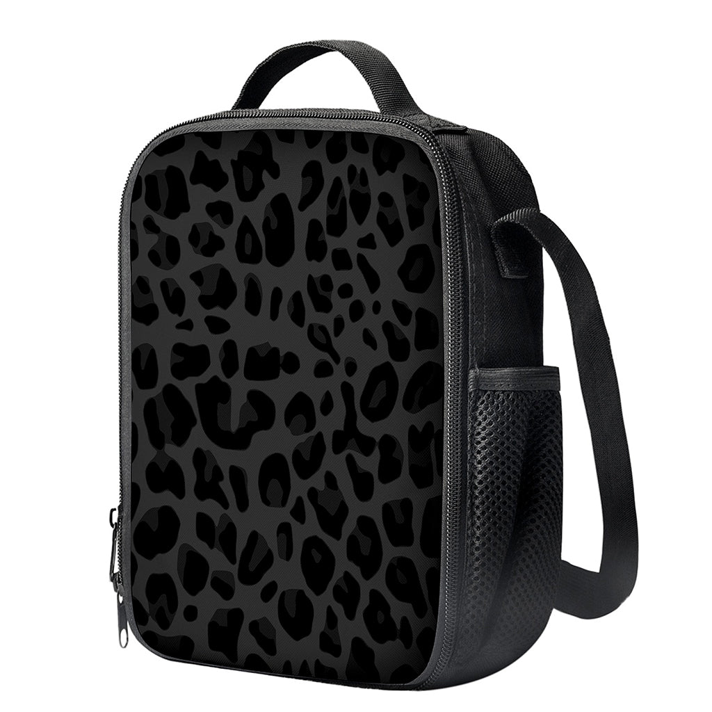 Black Leopard Print Crossbody Lunch Bag