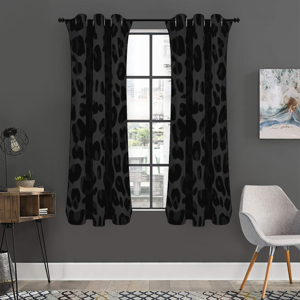 Black Leopard Print Curtain