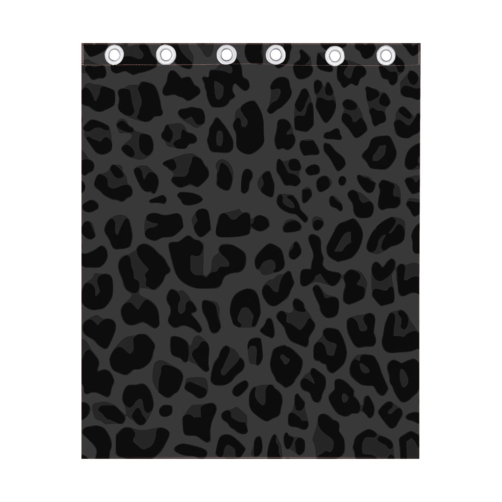 Black Leopard Print Curtain