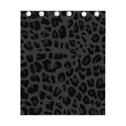 Black Leopard Print Curtain