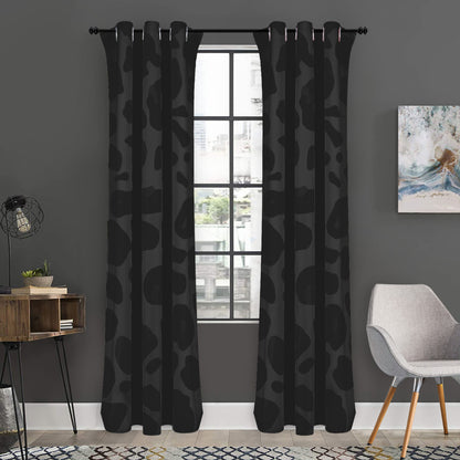 Black Leopard Print Curtain