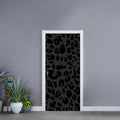 Black Leopard Print Door Sticker