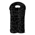 Black Leopard Print Double Neoprene Wine Tote