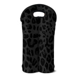 Black Leopard Print Double Neoprene Wine Tote