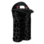 Black Leopard Print Double Neoprene Wine Tote