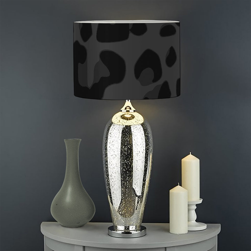 Black Leopard Print Drum Lamp Shade