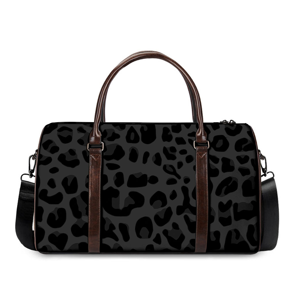 Black Leopard Print Duffle Bag