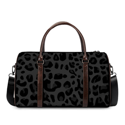 Black Leopard Print Duffle Bag