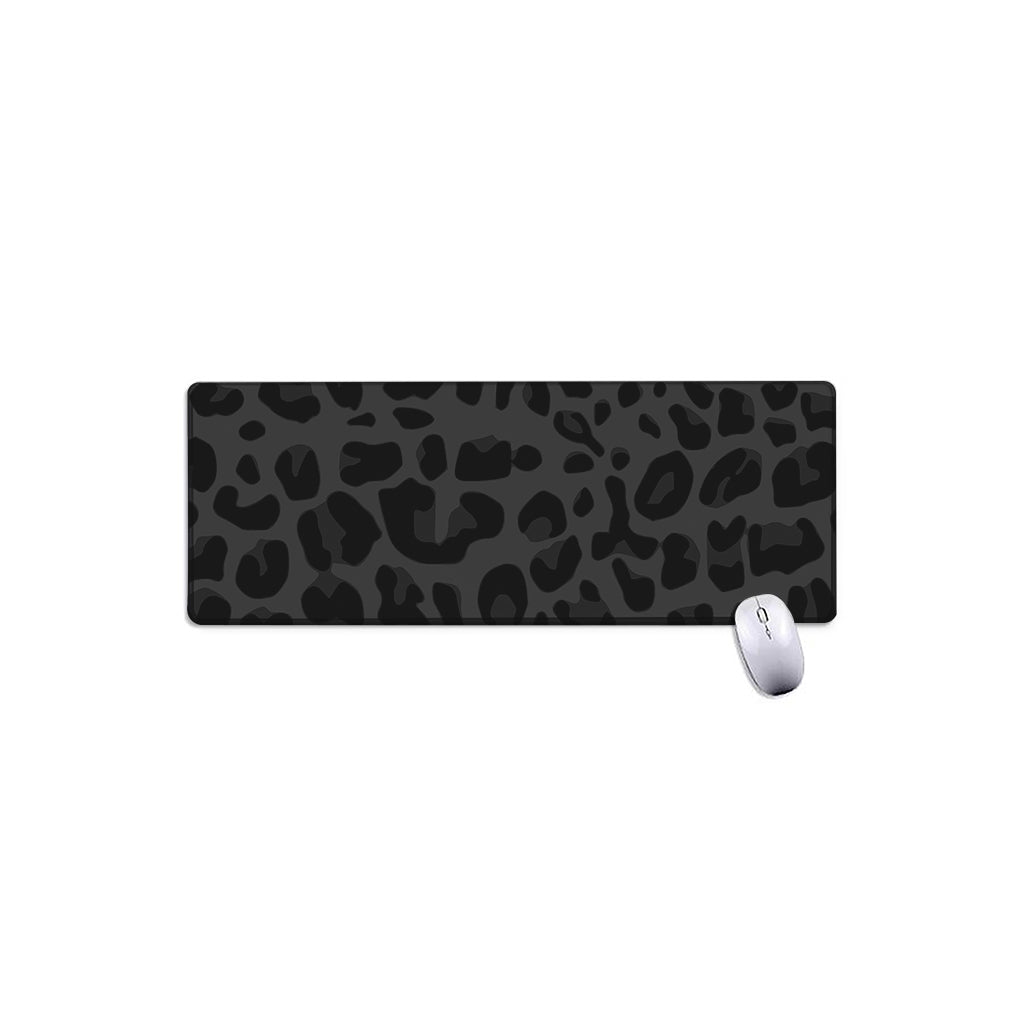 Black Leopard Print Extended Mouse Pad
