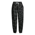 Black Leopard Print Fleece Lined Knit Pants