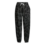 Black Leopard Print Fleece Lined Knit Pants