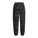 Black Leopard Print Fleece Lined Knit Pants