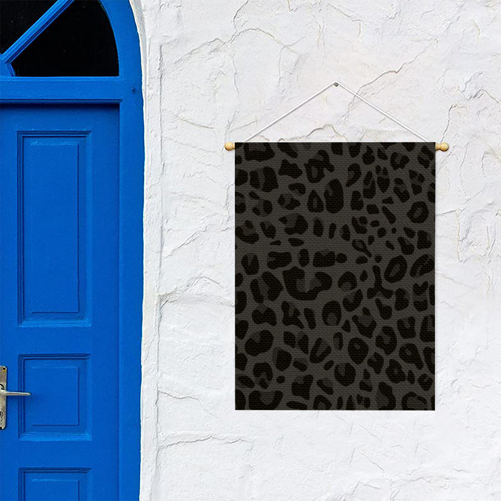 Black Leopard Print Garden Flag