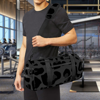 Black Leopard Print Gym Bag