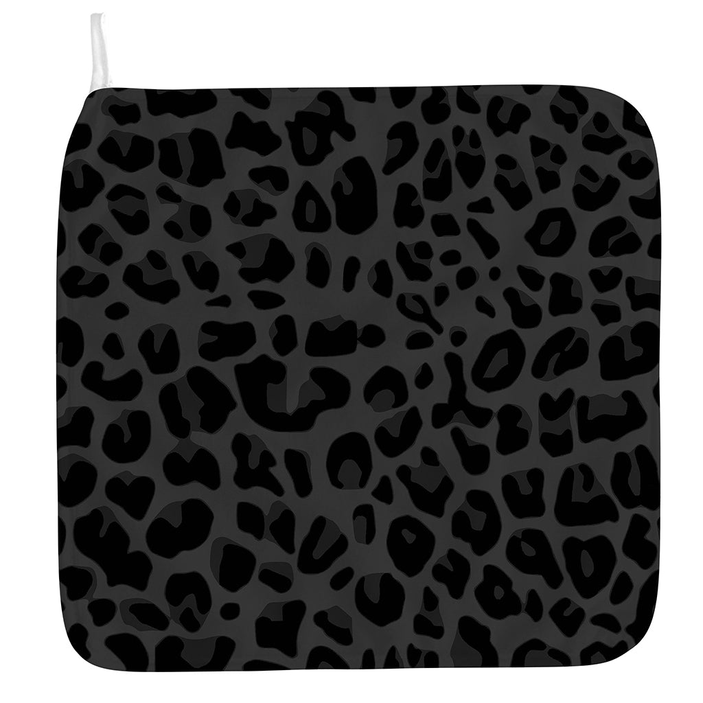 Black Leopard Print Hand Towel