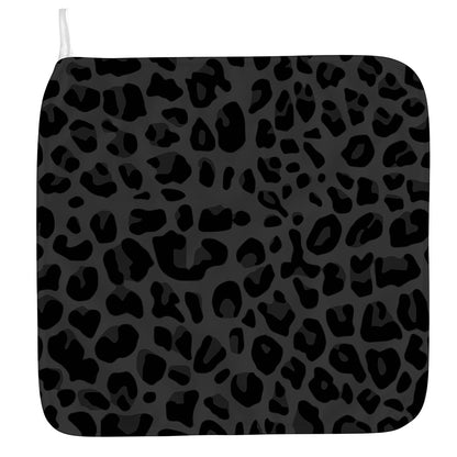 Black Leopard Print Hand Towel