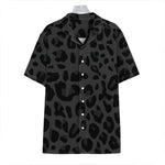 Black Leopard Print Hawaiian Shirt