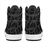 Black Leopard Print High Top Leather Sneakers