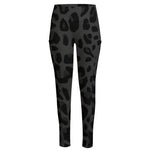 Black Leopard Print High-Waisted Pocket Leggings