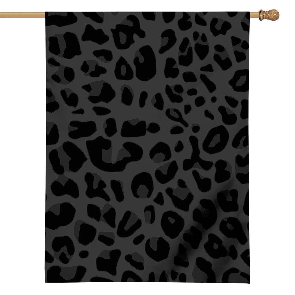 Black Leopard Print House Flag
