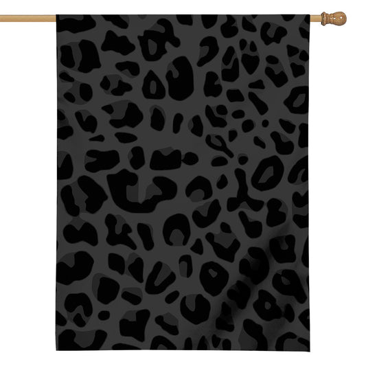 Black Leopard Print House Flag