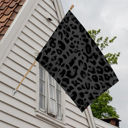 Black Leopard Print House Flag