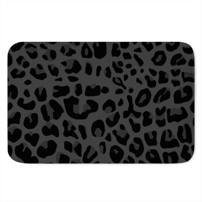 Black Leopard Print Indoor Door Mat