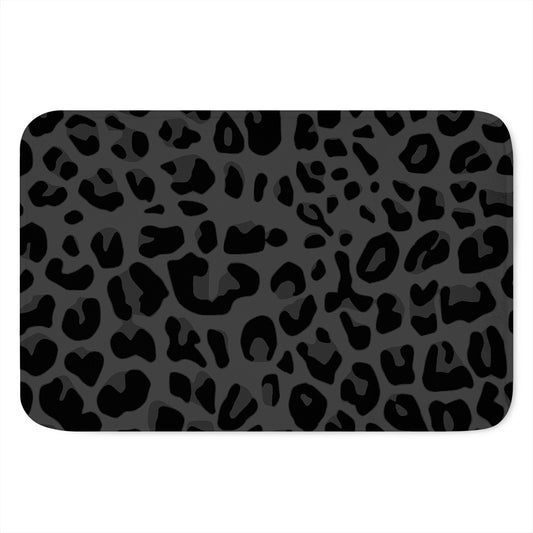Black Leopard Print Indoor Door Mat