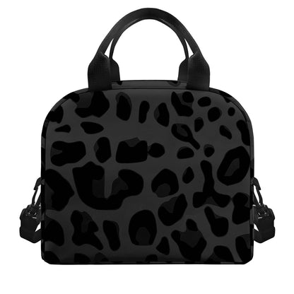 Black Leopard Print Insulated Lunch Bag