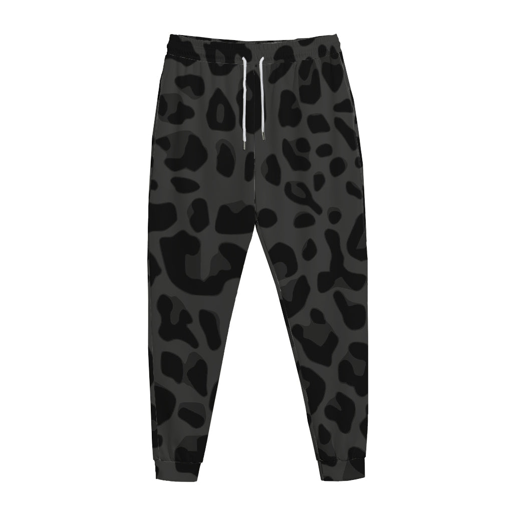 Black Leopard Print Jogger Pants