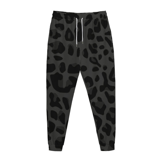 Black Leopard Print Jogger Pants