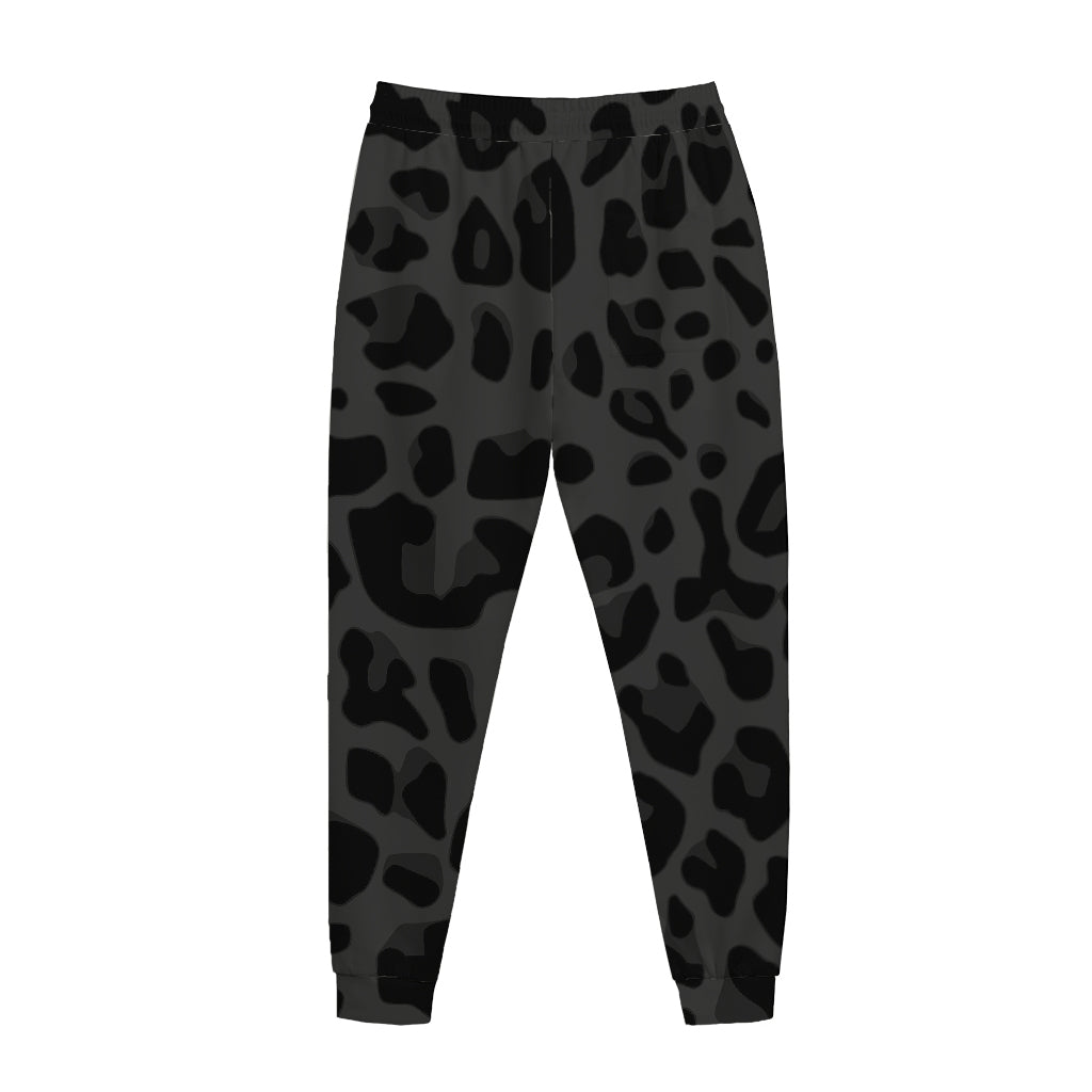 Black Leopard Print Jogger Pants