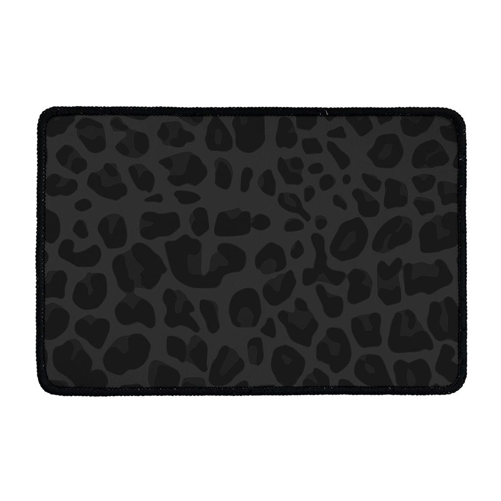 Black Leopard Print Kitchen Mat