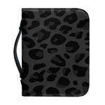 Black Leopard Print Leather Bible Cover