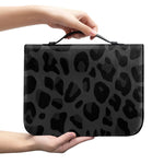 Black Leopard Print Leather Bible Cover