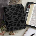 Black Leopard Print Leather Bible Cover