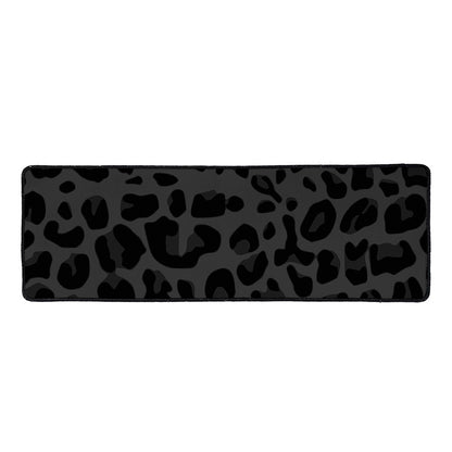 Black Leopard Print Long Kitchen Mat