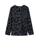 Black Leopard Print Long Sleeve Short Coat